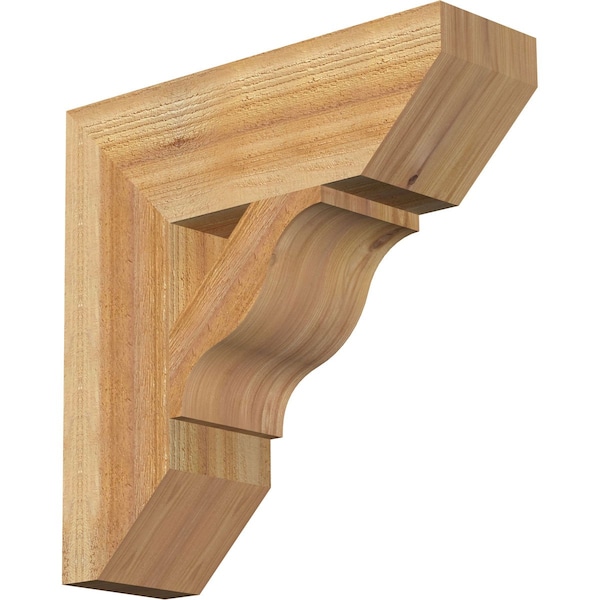 Ekena Millwork Funston Slat Rough Sawn Bracket, Western Red Cedar, 6"W x 20"D x 20"H BKT06X20X20FST06RWR - main